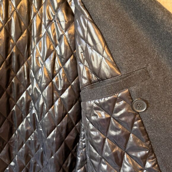 Tahari Coat Women's Size XL Wool Blend Pea Coat Lined Pockets Dark‎ Gray Black - Picture 11 of 14